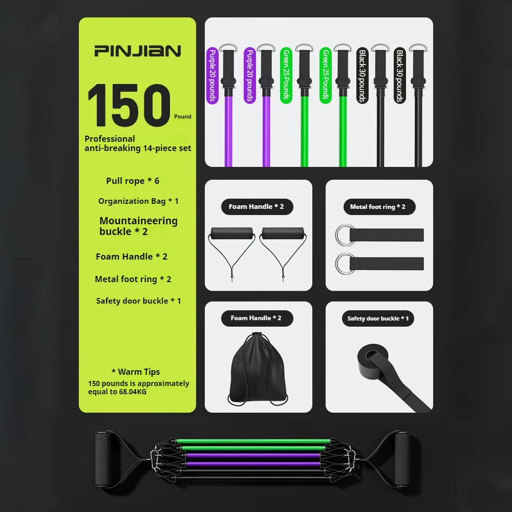 Multi-Function Resistance Band Power Kit — Full-Body Muscle Training & Portable Fitness System