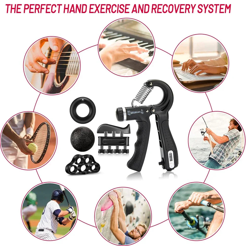 Hand Grip Strengthener Kit (1–6 Pack) — Muscle-Building & Rehab Training Grip Trainers
