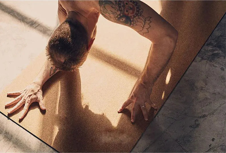 Natural Cork TPE Yoga Mat – 6mm Non-Slip, Sweat-Absorbent & Eco-Friendly, 183x61cm