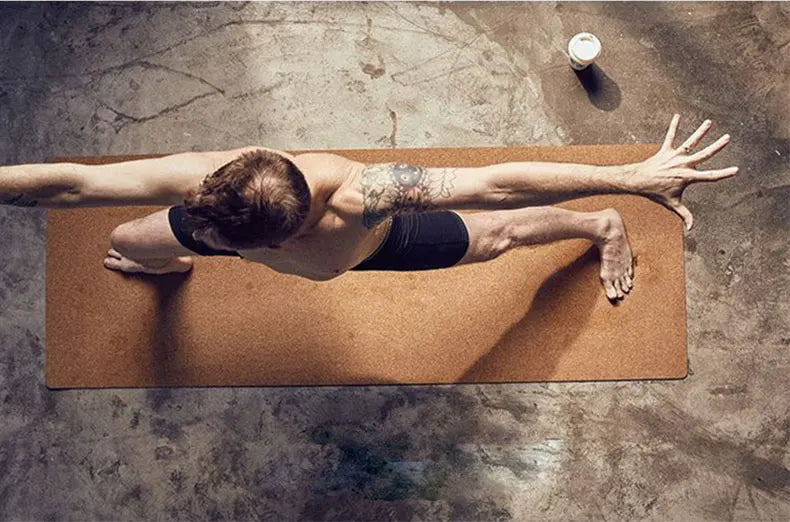 Natural Cork TPE Yoga Mat – 6mm Non-Slip, Sweat-Absorbent & Eco-Friendly, 183x61cm