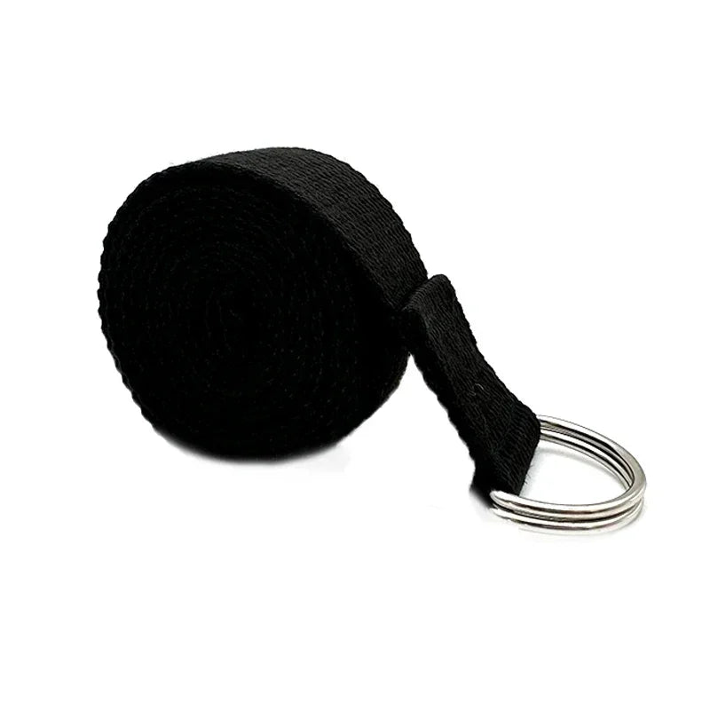 Durable Yoga Stretch Strap – 1.8m Cotton with Adjustable D-Ring for Flexibility & Alignment