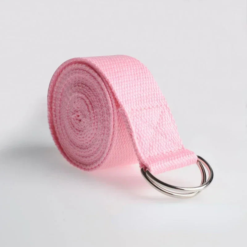 Durable Yoga Stretch Strap – 1.8m Cotton with Adjustable D-Ring for Flexibility & Alignment