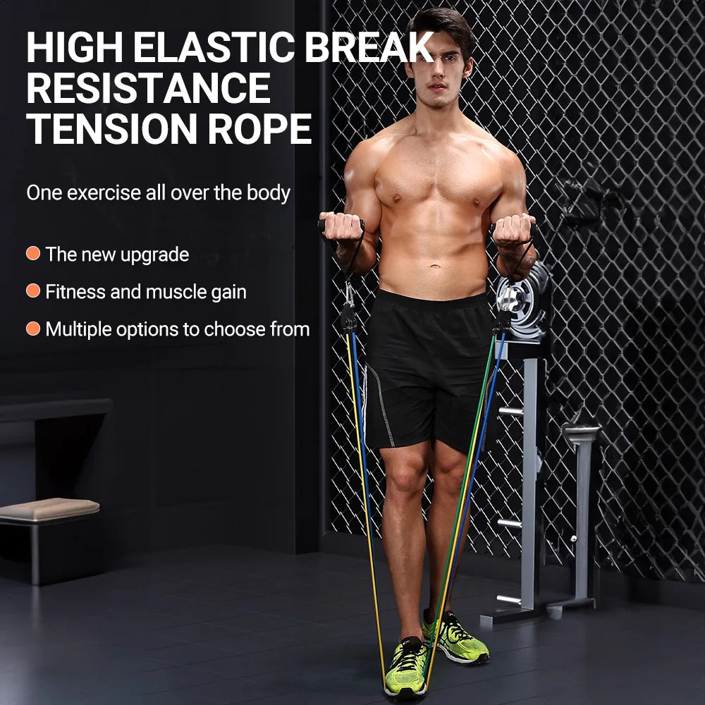 Multi-Function Resistance Band Power Kit — Full-Body Muscle Training & Portable Fitness System