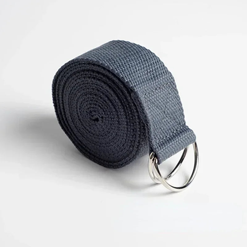 Durable Yoga Stretch Strap – 1.8m Cotton with Adjustable D-Ring for Flexibility & Alignment