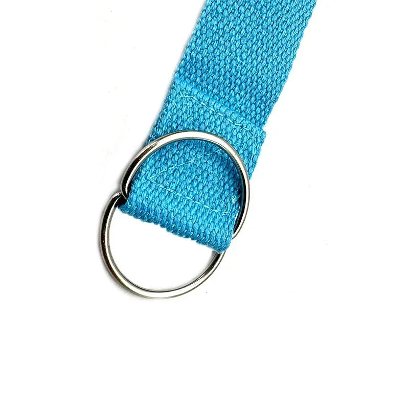 Durable Yoga Stretch Strap – 1.8m Cotton with Adjustable D-Ring for Flexibility & Alignment