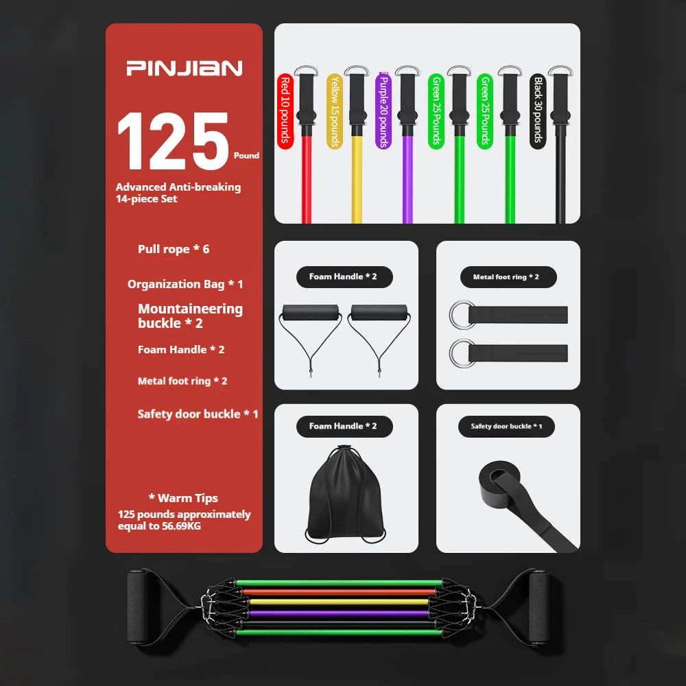 Multi-Function Resistance Band Power Kit — Full-Body Muscle Training & Portable Fitness System
