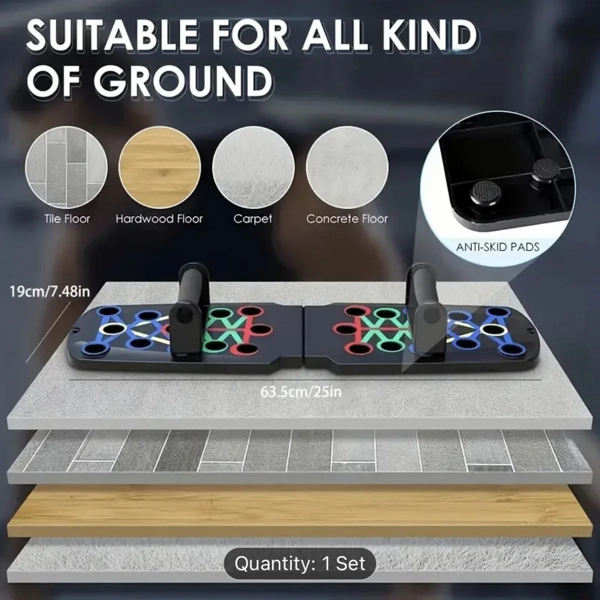 Solid Push-Up Board — Multi-Functional Home Fitness & Muscle Training System