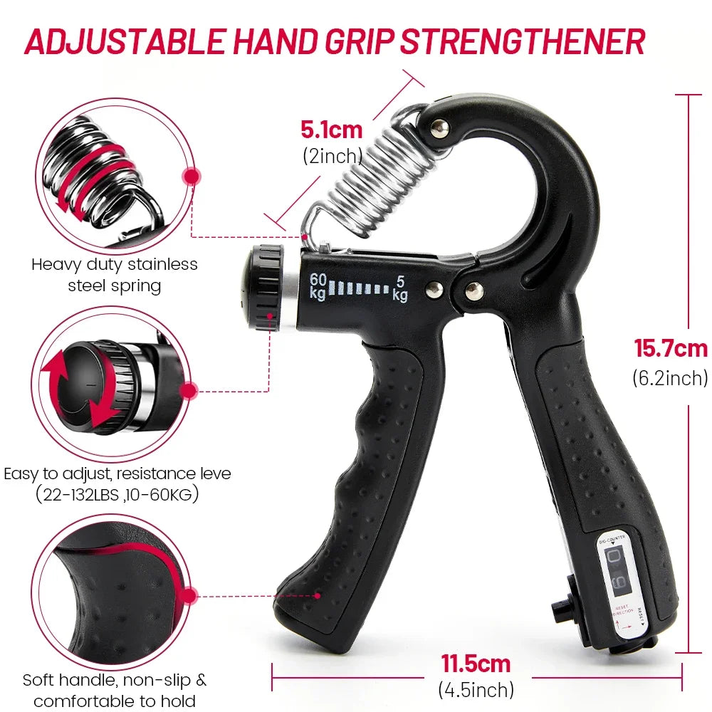 Hand Grip Strengthener Kit (1–6 Pack) — Muscle-Building & Rehab Training Grip Trainers