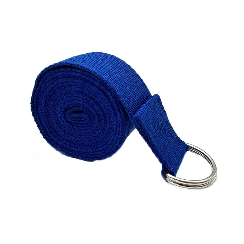 Durable Yoga Stretch Strap – 1.8m Cotton with Adjustable D-Ring for Flexibility & Alignment
