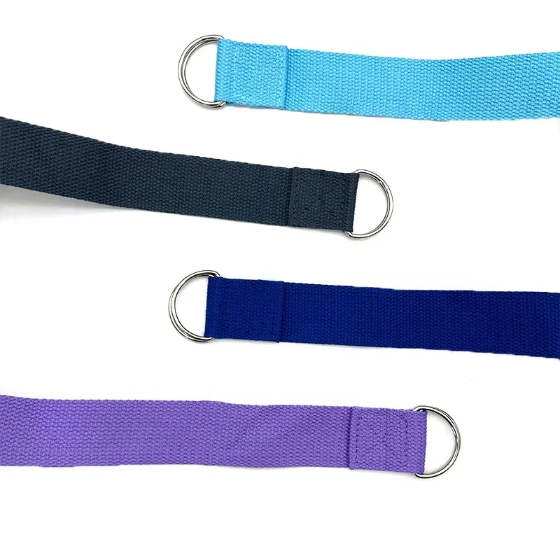 Durable Yoga Stretch Strap – 1.8m Cotton with Adjustable D-Ring for Flexibility & Alignment