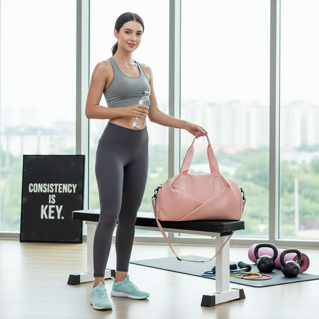 Multifunctional Women’s Gym & Travel Bag – Wet/Dry Compartments, Shoes & Yoga