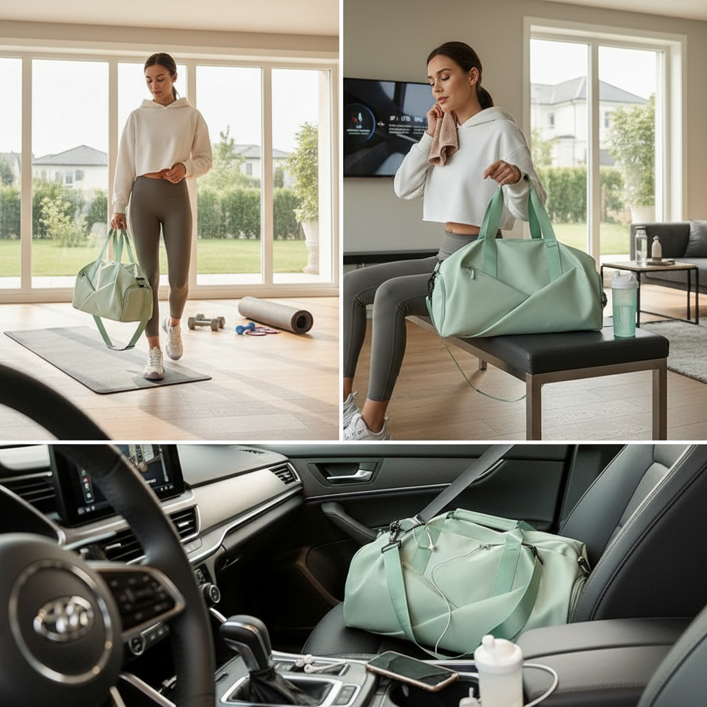 Multifunctional Women’s Gym & Travel Bag – Wet/Dry Compartments, Shoes & Yoga